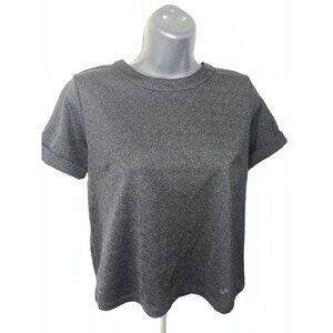Forever, 21 Black Pull Over Blouse Women Small S 1/4￼ Zippered Back short sleeve